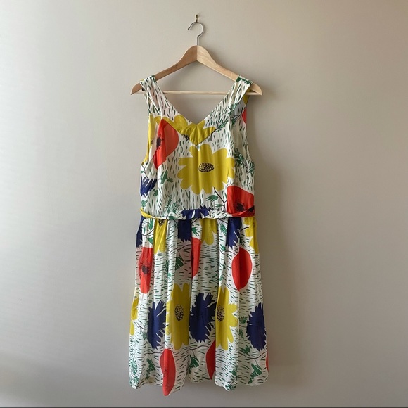 Anthropologie | ‘Girls From Savoy’ Silk Poppy Print Dress - Picture 1 of 12